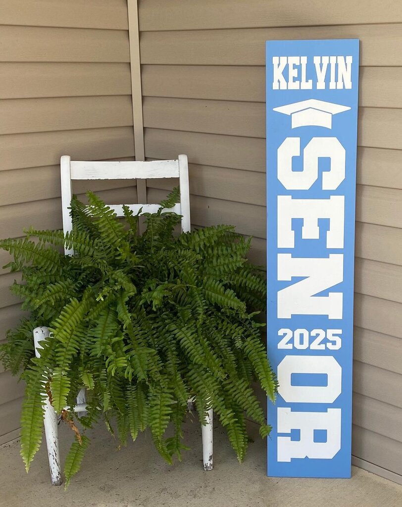 PreOrder - Porch Leaner - specify name, year, up to 3 colors and school name (optional for color hues)