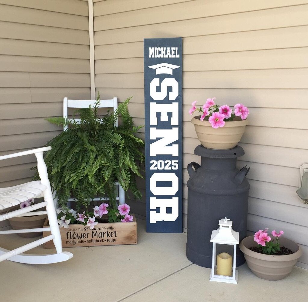 PreOrder - Porch Leaner - specify name, year, up to 3 colors and school name (optional for color hues)