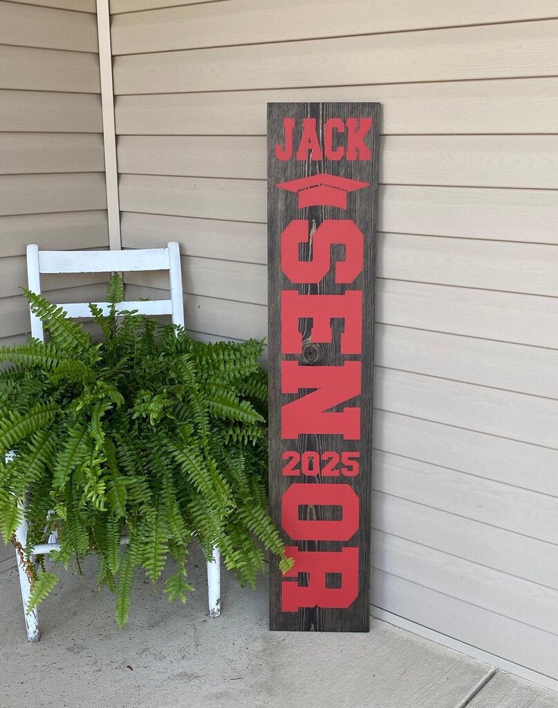 PreOrder - Porch Leaner - specify name, year, up to 3 colors and school name (optional for color hues)