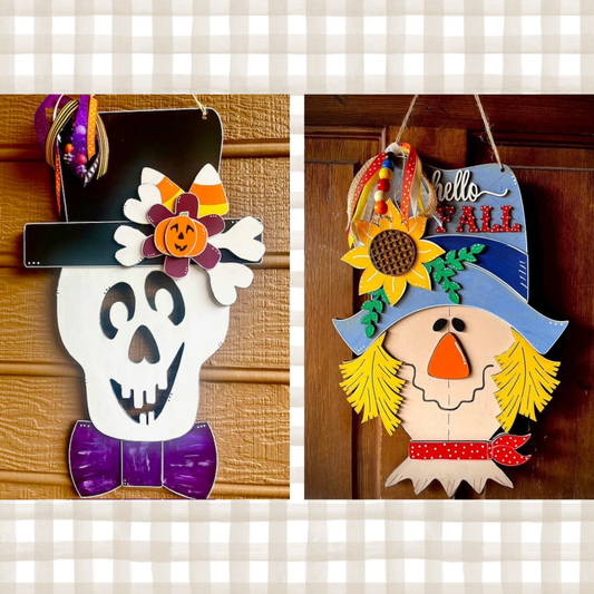 Scarecrow or Skeleton Door Hanger