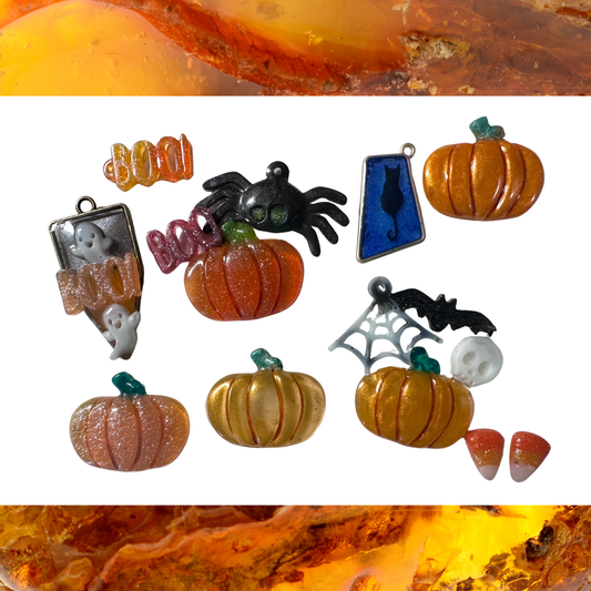 Halloween Resin Pendant and Earrings