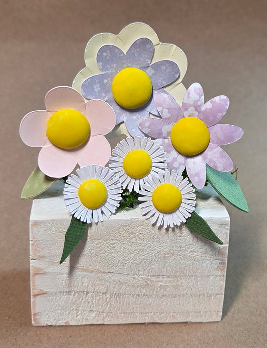 Button Flowers Paper Craft