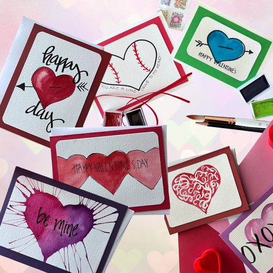 Watercolor Valentine's Cards