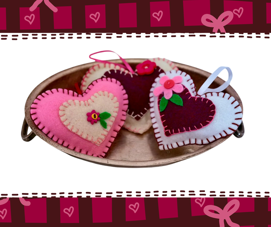 Hand Stitched Sweet Hearts