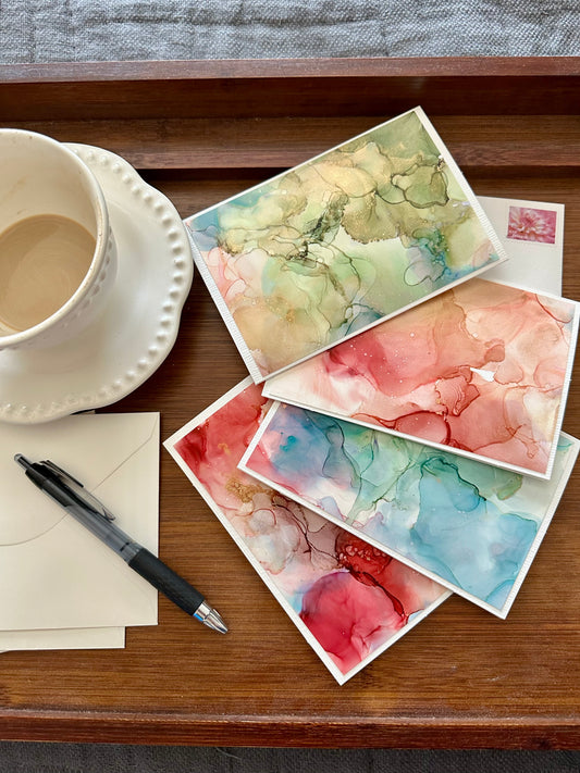 Alcohol Ink Greeting Cards