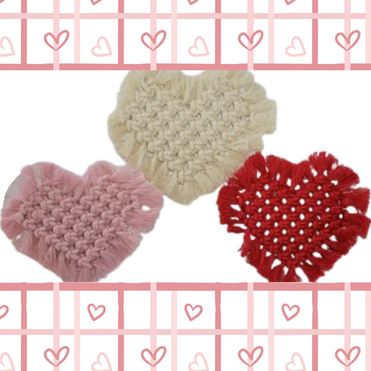 Valentine's Macrame Heart Coaster