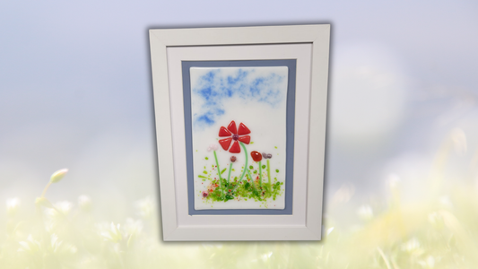 Fused Glass Framed Spring Wildflowers
