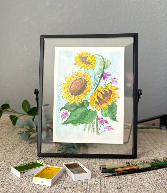 Watercolor Sunflowers