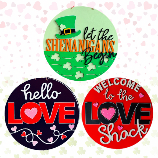 Lucky in Love Two Sided Door Hanger